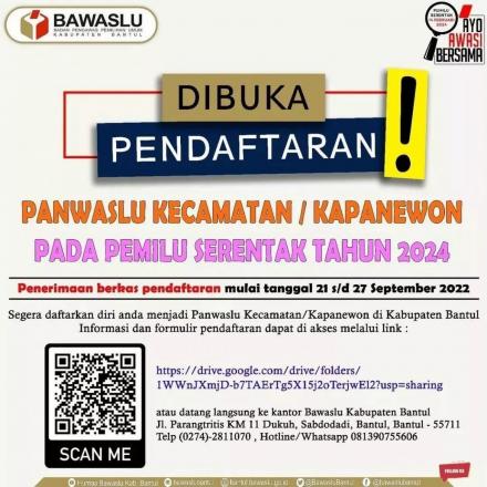 Pendafataran Calon Anggota PANWASLU Kapanewon