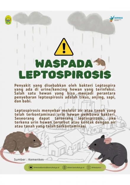 SE SEKDA Pemerintah Kab Bantul Nomor B/400.7.1/00048/DINKES tentang Kesiapsiagaan Leptospirosis